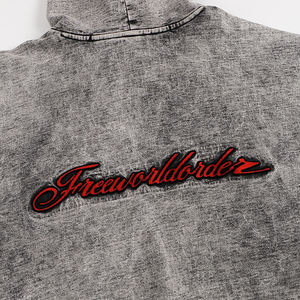 Sweat à capuche gris délavé surdimensionné pour homme en coton French Terry, style décontracté avec poches, anti-boulochage, coupe classique, style automne - Product Image 5