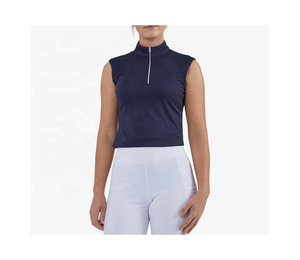 Women Sleeveless <b>Zipper</b> Shirt Breathable Summer Casual <b>Top</b> Bulk Order Supplier OEM Women Sleeveless Zip Up Shirts - Product Image 1