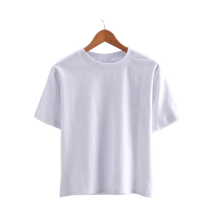 T-shirt pour femme uni tendance 2026, vêtement décontracté d'été, imprimé personnalisé, jersey vierge de haute qualité, t-shirt en coton surdimensionné pour femme - Product Image 1