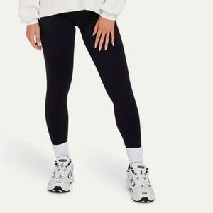 Leggings de yoga taille haute réfléchissants écologiques sans coutures, longueur intégrale, avec panneau en maille texturée côtelée, extensibles dans les quatre sens, en Spandex - Product Image 5
