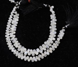Natural White <b>Rainbow</b> Moonstone Faceted Tear Shape Beads 4x6MM Moonstone Side Drop Beads 8 Inch <b>Rainbow</b> Moonstone For Jewelry - Product Image 1
