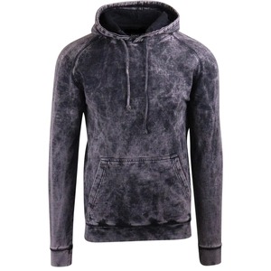 High Quality Manufacturer 400Gsm Heavyweight Thick Distressed Cut and Sew Vintage Embroidery Patch Men Acid Wash Pullover Hoodie - Product Image 1