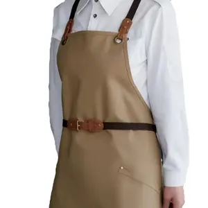 Tablier de Chef Unisexe en Cuir Imprimé par Transfert Thermique avec Fermeture à Boutons Pression, Logo Personnalisé, pour Cuisine, Barbier, Serveuse, Plusieurs Couleurs - Product Image 4