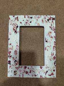 Cadre photo rectangulaire en mosaïque de bois fait main, estampage or, personnalisable, à suspendre, décoration murale, albums modernes noirs pour la maison - Product Image 2