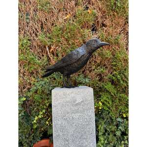 Sculpture décorative artisanale en métal, corbeau antique, ornement de table, figurine de corbeau noir, prix de gros - Product Image 2