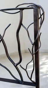 <b>Wall</b>-mounted wrought iron stair railing featuring a leaf pattern; rust-resistant, easy to assemble, and contemporary in style. - Product Image 6