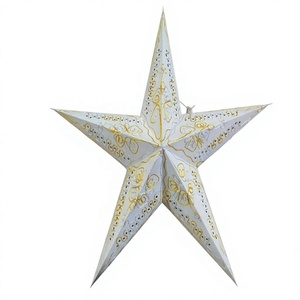 Laxmans Paper <b>Star</b> Lantern Handicraft Eco-Friendly Reusable 60cm Traditional Hand Embroidery Pattern Paper Lamps Wholesale India - Product Image 1