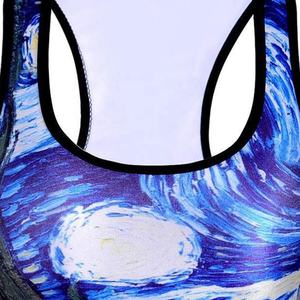 บราออกกำลังกายแบบซับลิเมชั่นดีไซน์ทันสมัย บราฟิตเนสใส่สบาย ผลิตจากวัสดุคุณภาพดี สำหรับบราโยคะไซส์ใหญ่ บราแบบซัพพอร์ตสูง - Product Image 2