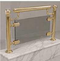 Rampe d'escalier de luxe en acier inoxydable doré avec base en marbre, moderne, pour balcon intérieur, hôtel, villa, résistant à la rouille, pour la maison