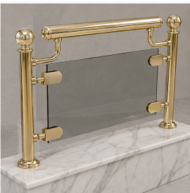Barandilla de escalera de lujo de acero inoxidable dorado con base de mármol, pasamanos moderno para balcón interior, para diseño de interiores del hogar - Product Image 4