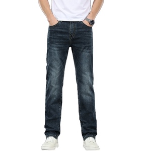 Jeans de Mezclilla para Hombre, de Alta Calidad, Corte Recto, Ajuste Regular, Transpirables, Ligeros, Lavados con Piedras, Colores Personalizados, Color Sólido, Casuales - Product Image 4