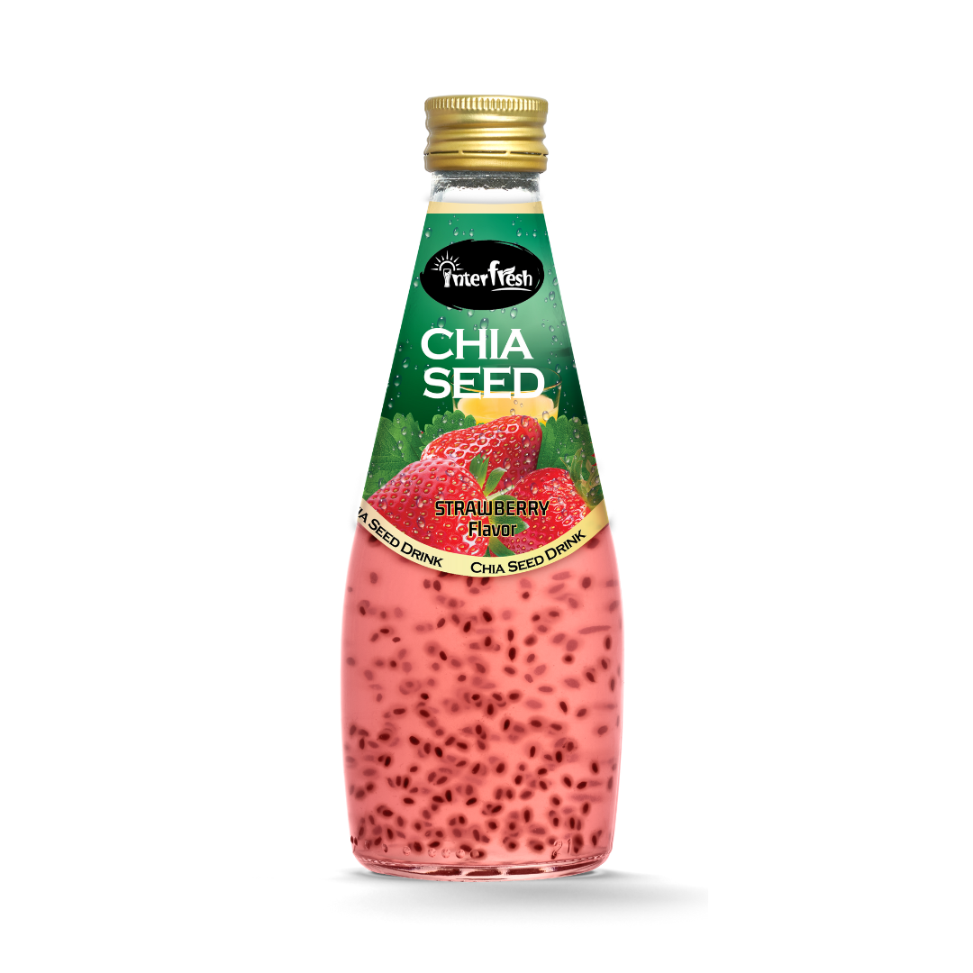 Стеклянная бутылка 290 мл, напитки из семян Чиа, фруктовый и овощной сок с вкусным фруктовым вкусом, импортированная из свежего Вьетнама