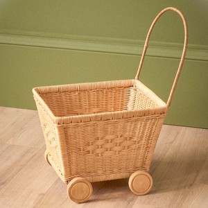 รถเข็นเด็กเล่น ของเล่นเด็ก รถเข็นตุ๊กตาหวาย รถเข็นตุ๊กตาธรรมชาติ ของเล่นเสริมสร้างจินตนาการสำหรับเด็ก - Product Image 1