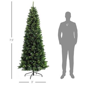 Albero di Natale Artificiale Verde in PE PVC da 210 cm con Base in Acciaio di Facile Montaggio, Alta Qualità, Decorazione Natalizia per Interni - Product Image 3