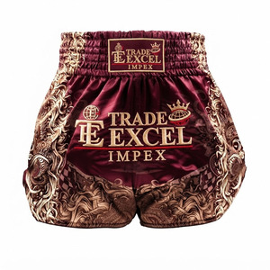 Pantalones Cortos de Muay Thai para Hombre Trade Excel Impex, Cintura Media, Color Sólido, Transpirables, Satinados, Ecológicos, de Secado Rápido, 100% Poliéster, Deportivos, MMA - Product Image 2