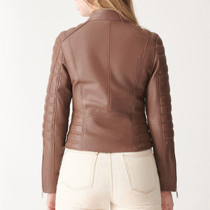 Women Premium Genuine Leather <b>Jacket</b> Soft Supple Lightweight Classic Tailored <b>Casual</b> Elegant Modern Fashion Outerwear - Product Image 3