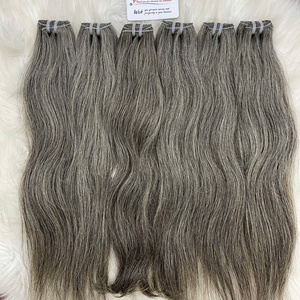 Prix de gros – Lots de cheveux naturels gris bruts, lisses, 100 % cheveux humains vietnamiens, sans nœuds, sans perte - Product Image 2
