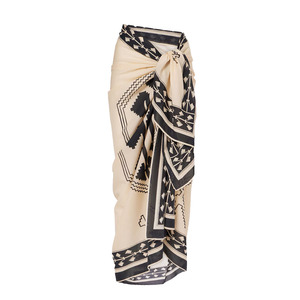 Poncho de plage en coton jacquard personnalisé, imprimé uni, rayé et floral, sarong, vêtements de plage pour femmes enceintes, maillot de bain avec motif animal - Product Image 6