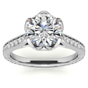 Brilliant Cut Moissanite <b>Solitaire</b> <b>Ring</b> 925 Sterling <b>Silver</b> Gold Plated Prong Setting Luxury Engagement Wedding Anniversary <b>Ring</b> - Product Image 1