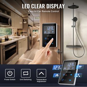 Calentador de Agua Eléctrico Instantáneo sin Tanque para RV, Color Negro, con Control Remoto, 55000 BTU, Rendimiento Confortable, Ducha de 15 x 15 Pulgadas - Product Image 4