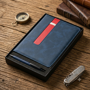 Aurelux RE009 Case Bound PU Leather Cover A5 Multicolor Premium <b>Notebook</b> Gift <b>Set</b> 192 Pages Custom Logo Executive Journal Pen - Product Image 1