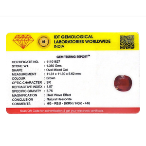 Natural Hessonite Gomed 6.8 Carat Oval Cut Loose Gemstone for Fine Jewelry - Product Image 4