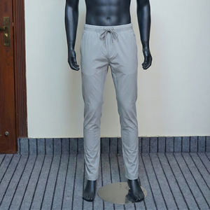 Custom Casual Men Slim Fit Chino <b>Trousers</b> Drawstring Elastic Waist <b>Light</b> Grey Cotton Sweatpants Track Pants Sports Jogger Pants - Product Image 3