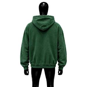 เสื้อฮู้ดดี้ผู้ชายสีเขียวทรงโอเวอร์ไซส์ ซิปหน้า สไตล์วินเทจ ผ้าคอตตอนหนานุ่ม สตรีทแวร์ ยูนิเซ็กส์ ทรงหลวม สไตล์ดิสเทรส ทรงปกติ สำหรับฤดูใบไม้ร่วง - Product Image 2