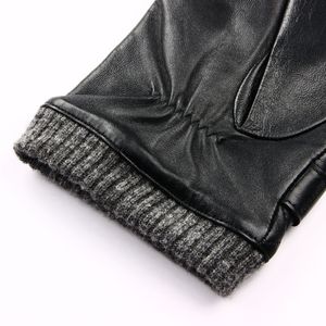 Men's Black Sheepskin Leather Driving <b>Gloves</b> Fashionable Outdoor Gear for Daily Party Travel with Wool Lining - Product Image 5