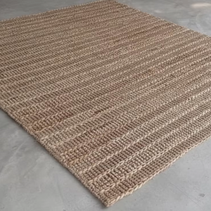 Alfombra clásica rústica hecha a máquina de poliéster Kilim | Alfombra de suelo de tejido plano con textura de patrón floral antideslizante - Product Image 1