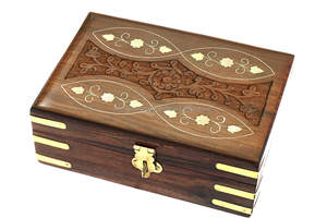 Boîte de rangement pour bijoux en bois personnalisée, faite à la main, sculptée à la main, pour femmes, avec motifs de sculpture complexes - Product Image 6