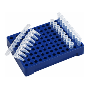 ชั้นวางหลอด PCR อลูมิเนียม 96 ช่อง สำหรับจัดระเบียบและจัดเก็บหลอดในห้องปฏิบัติการ - Product Image 2