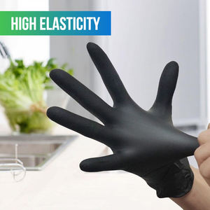 Gants jetables en nitrile noir sans poudre, emballage de vente au détail personnalisé, prise en main confortable, manipulation des aliments, salon de beauté - Product Image 3