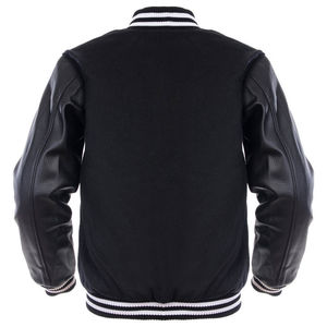 Chaquetas Varsity de Béisbol Bordadas Personalizadas al por Mayor, Chaqueta Universitaria con Mangas de Cuero, Chaqueta Bomber Letterman para Hombre, Chaquetas Varsity Lisas OEM - Product Image 4