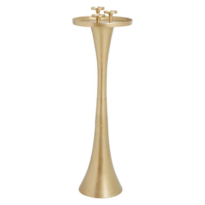 Industrial Cast Iron Taper Candle <b>Holder</b> Brutalist Style Wrought Iron <b>Candlestick</b> Antique Bronze Finish Metal Pillar Stand - Product Image 6