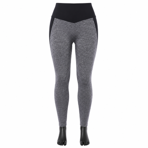 Leggings Deportivos Grises de Cintura Alta para Mujer, Pantalones de Yoga Sin Costuras, Elásticos, para Correr, Entrenamiento y Uso Diario - Product Image 1