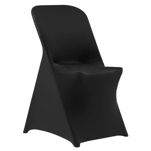 30 Pezzi Coprisedia Elasticizzati Personalizzati in Poliestere Nero e Spandex per Matrimoni, Feste, Banchetti, Design con Parte Anteriore Piatta - Product Image 1