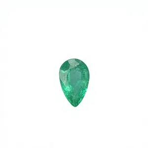 Esmeralda Zambiana Natural Certificada, Corte Pera, con Buen Brillo, Gema Suelta para Joyería, 0.90 Quilates - Product Image 1