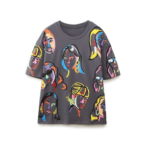 Camiseta de Manga Corta de Algodón para Mujer, Ropa Casual de Moda, Logotipo Personalizado, Proveedor Mayorista, Ropa de Alta Calidad de Marca - Product Image 1