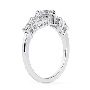 RITZIN Princess Cut Lab Grown Diamond Cluster Cute Style Anniversary <b>Ring</b> for Women - Product Image 5
