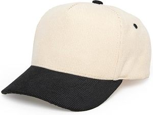 Casquette de baseball en velours côtelé personnalisable à faible MOQ, 5 panneaux, bicolore marron café, style vintage, pour le sport - Product Image 3