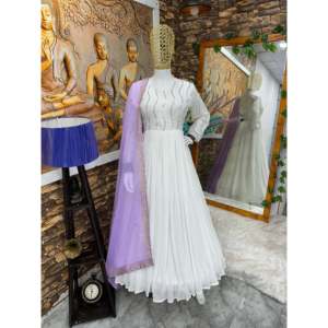 Designer soirée Anarkali robe de soirée porter Pent and Beautiful Dupatta - Product Image 1