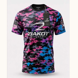 เสื้อยืดลายพรางสีเขียวมะกอก แดง เทา ดำ สำหรับงานอุตสาหกรรมขายส่ง ยี่ห้อ Ziakot รุ่น Salute To Service - Product Image 5