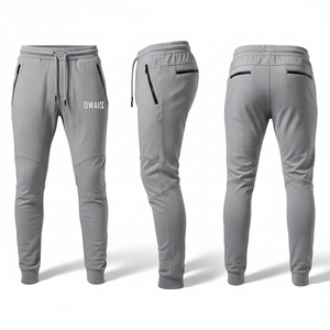 Pantalon de jogging décontracté en molleton noir pour homme avec taille élastique et cordon de serrage, poches intégrées – Collection Automne – Pantalons et Trousers pour Homme - Product Image 6