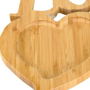 Plateau de service en bois en forme de cœur avec porte-bougie chauffe-plat, plateau familial pour le petit-déjeuner - Product Image 5
