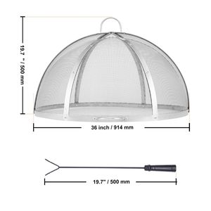 Copertura per Braciere da Esterno in Acciaio Inox, Diametro 36 Pollici, Facile da Aprire, con Schermo Antifiamma - Product Image 5