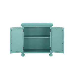 Mobile Contenitore Classico con Finitura Aqua Anticata, 1 Pezzo, Stile Moderno Tradizionale, con Ante a Specchio e Maniglie Pendenti, in Legno, per Soggiorno - Product Image 3