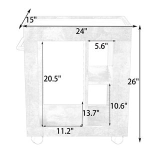 Mobiletto Laterale Moderno Stile Mid-Century per Divano, Carrello Portaoggetti Marrone per Soggiorno - Product Image 6