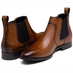 Men's Brown Leather Shoes Genuine Leather British Style High-end Burnished Finish Business Formal Wedding Groom Shoes - Product Image 1