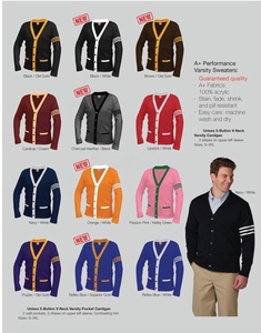 Logos brodés B2B sur des pulls à col en V de haute qualité pour les sororités/fraternités/écoles/collèges/universités, logos sur les cardigans - Product Image 4